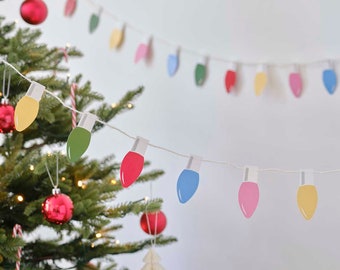 Multicoloured Lightbulb Christmas Garland