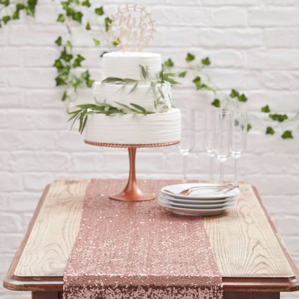 Rose Gold Sequin Table Runner