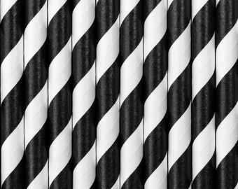 Black & White Paper straws