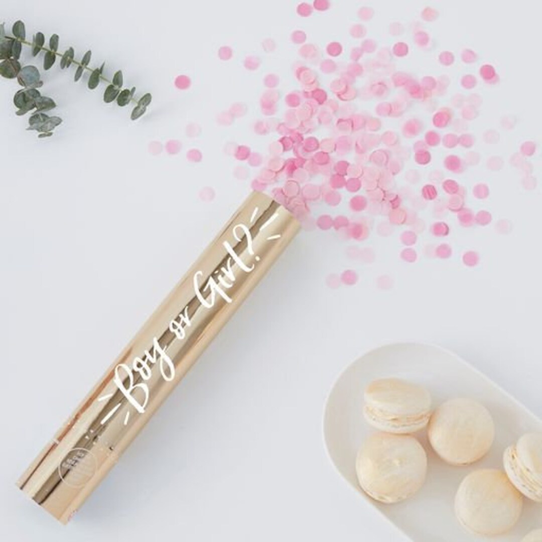 Gender Reveal Confetti Cannon With Pink Girl Confetti Etsy