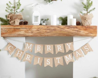 Hessian Burlap Merry Christmas Bunting