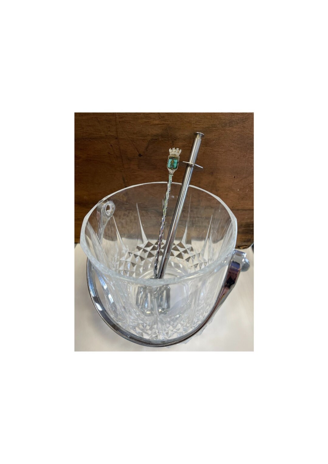 Vintage Glass Ice Cube Bucket 1970's France Antiques Home Etsy