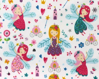 Fairytale Wonderland, Waterproof Polyurethane Laminate PUL Fabric - Oeko Tex, Fairy Girls Fairies