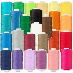 100% Cotton Thread 500m/550y For Sewing, Quilting & Matt Machine Embroidery - Medium-Light Weight