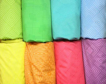 Geometric Tones, Patterned Waterproof Polyurethane Laminate PUL Fabric 8 Colours Tone-On-Tone - Oeko Tex
