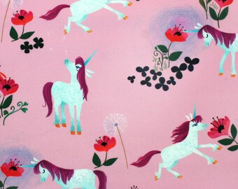 Riley Blake - Pink - Uni The Unicorn - 100% Cotton Fabric - Kids Quilting Cotton