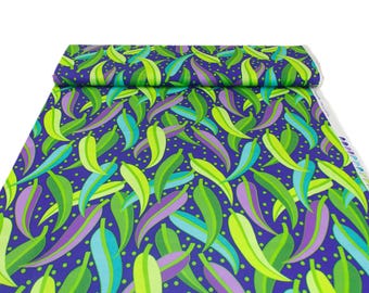 100% Cotton Fabric - Jane Sassaman, FreeSpirit, A New Leaf, Bold Willow Plant Leaves