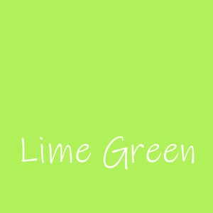 May include: A solid lime green background with the text "Lime Green" written in white.