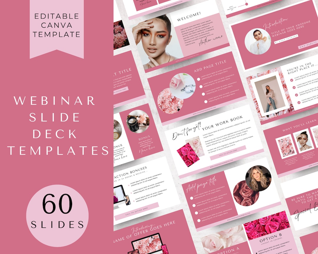 Webinar Slide Deck Templates Canva Template Masterclass Etsy