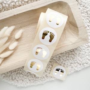 Aufkleber *Feets* Weiß/Gold | Sticker | Baby | Babygeschenk
