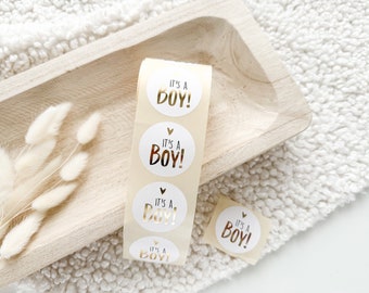 Aufkleber *It's a Boy* Weiß/Gold | Sticker | Baby | Babygeschenk