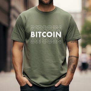 Bitcoin Shirt, Crypto T-Shirt with Typo Print, Lightweight Unisex T-Shirt Made of Cotton, Gift for Nerds, Blockchain Merch
