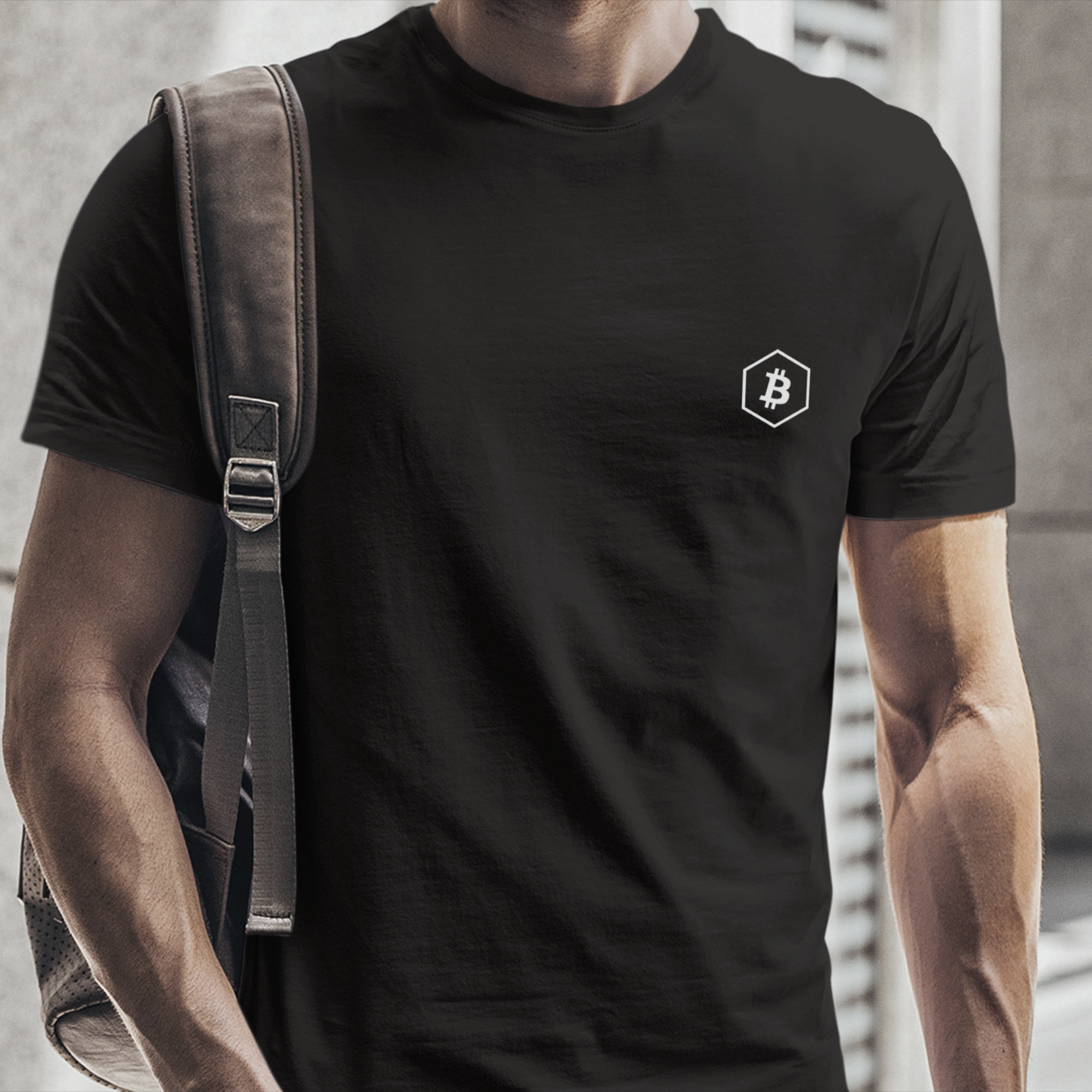 Bitcoin Shirt, Crypto T-Shirt with Logo Print on the Chest, Lightweight Unisex Cotton T-Shirt, Gift for Nerds, Blockchain Merch