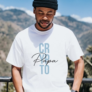 Crypto Dad Shirt, Crypto T-Shirt with Print, Lightweight Cotton Unisex T-Shirt, Gift for Nerds, Blockchain Merch