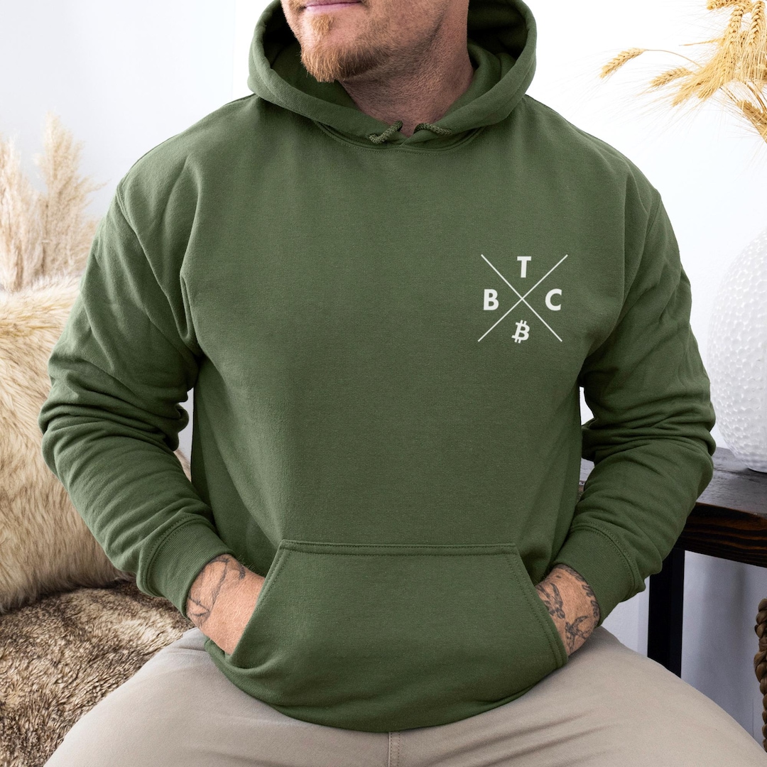 Felpa con cappuccio Bitcoin, maglione crittografico con logo X BTC