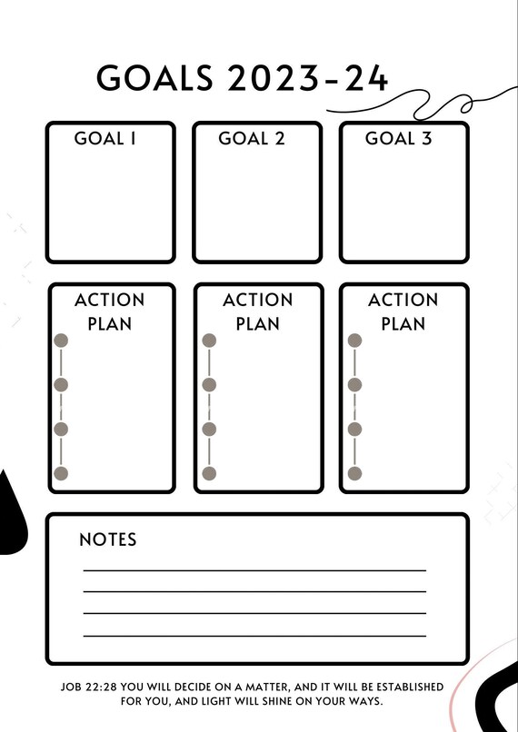 Goals Planner Printable Planner Goal Plan - Etsy