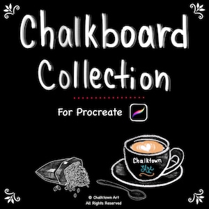A large variety of great Chalk brushes, texture shaders and stamps for Procreate