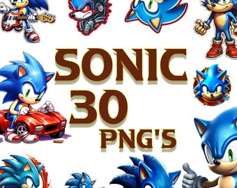 Sonic the Hedgehog PNG Cliparts Bundle / Sonic Sublimation Bundle / Sonic Hedgehog PNG Cartoon Movie / archivos digitales