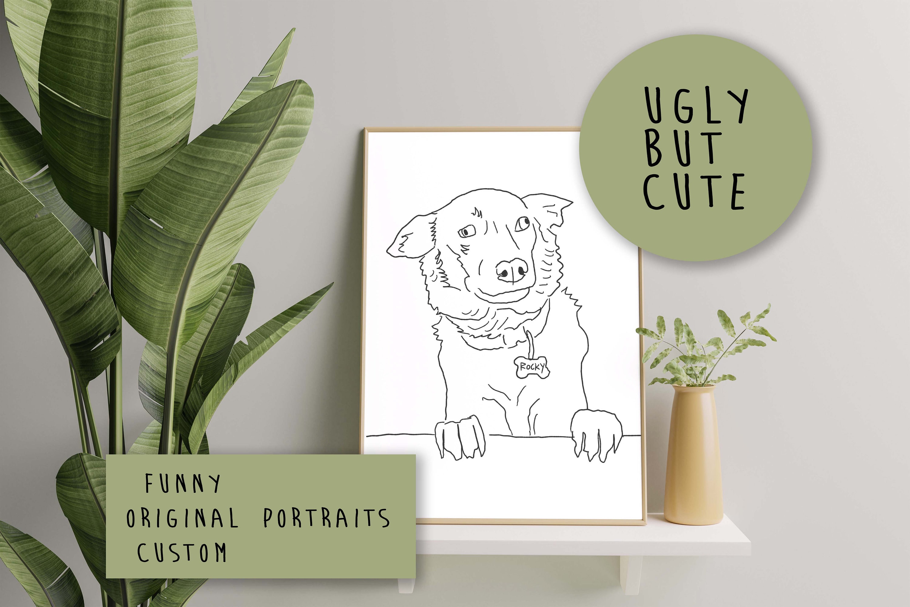 Ugly but Cute Portraits, Funny Pet Portraits, Custom Pet Art ...