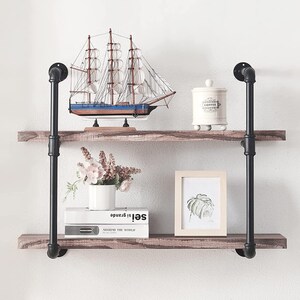 Rustic Pipe Shelving Unit, Vintage Industrial Pipe Shelf