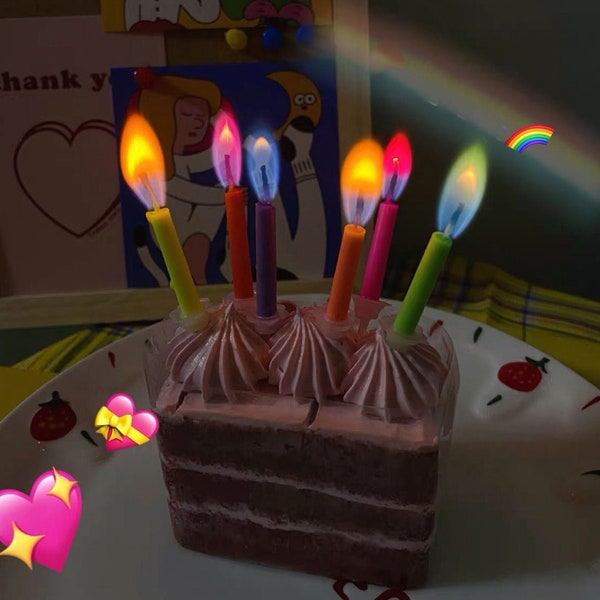 Bougies colorées pour gâteau d'anniversaire, flamme couleur feu, bougie d'anniversaire surprise, bougies pour gâteau d'anniversaire, décoration de gâteau d'anniversaire, paquet de 6