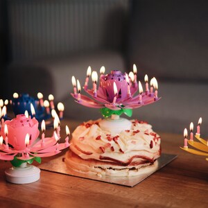 Music Birthday Candle Musical Lotus Flower Candle Birthday Cake