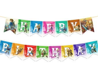 The Legend of Zelda Birthday Banners, The Legend of Zelda Balloon 12pcs, Nintendo Birthday Party Banners, Birthday Party Decor, Party Favor