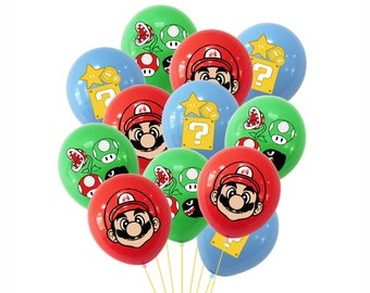 Super Mario Balloon 12pcs, Cartoon Latex Balloons, Birthday Party Decorations, Party Supplies for Boys Girls, Birthday Balloon, Party Favors