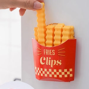 12pcs/set French Fries Shaped Sealing Clips For Snack Packaging Bags