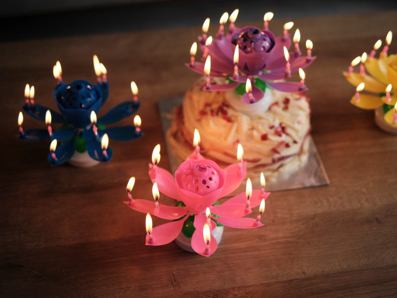 Music Birthday Candle, Musical Lotus Birthday Candle, Birthday Cake