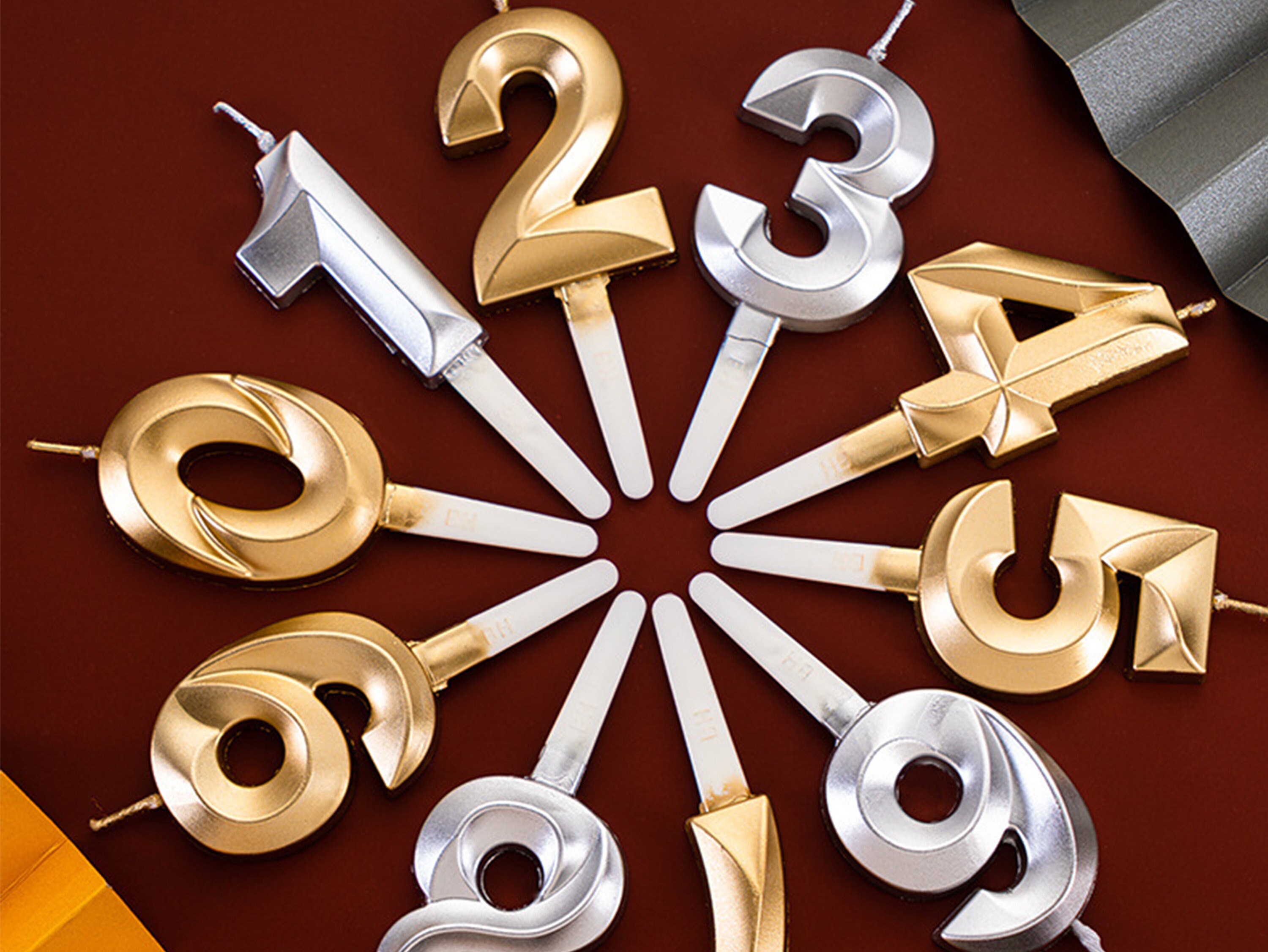 Birthday Number Candles Numeral Birthday Cake Candles Silver Etsy