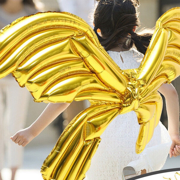 2pcs Gold Angel Wings Balloons, Butterfly Wings Balloons, Fairy Wing Balloons, Fairy Cosplay, Prop Photo, Kids Balloon, Party Decoration