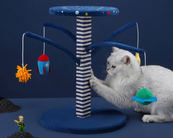 Starry Sky Cat Tree, Cat Tower, Cat Climbing Frame, Cat Scratching Board, Cat Condo with Sisal Scratching Post, Drops Cat Scratcher