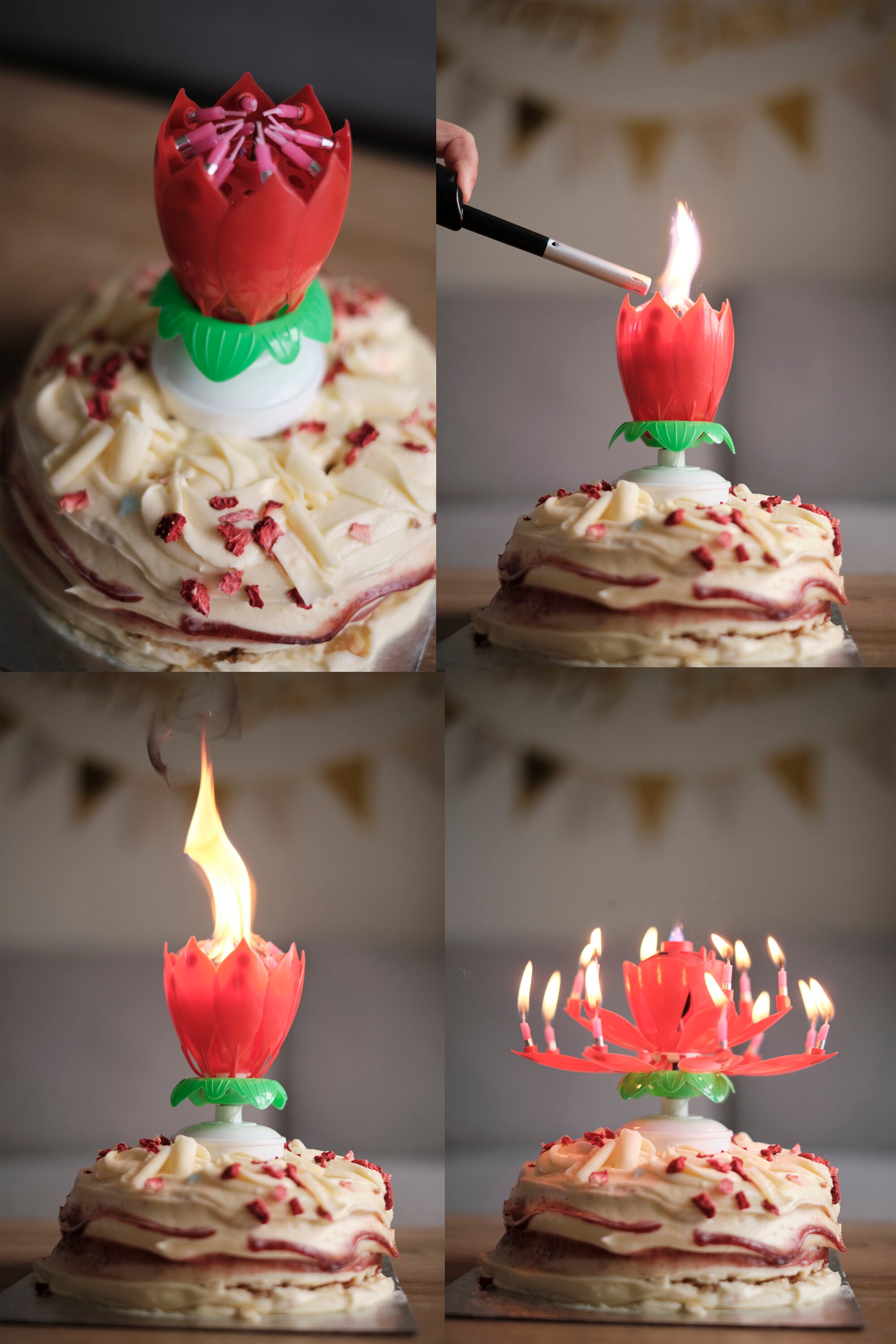 Lotus Candle Wax Single Layer Magic Musical Happy Birthday Romantic Fl