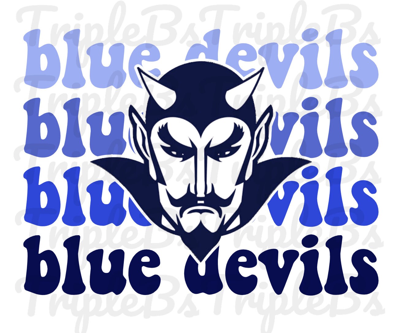 Blue Devils Retro Font Blue PNG Digital Download Etsy