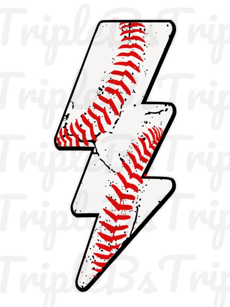 Baseball Lightning Bolt PNG Digital Download Sports Etsy
