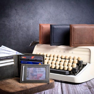 Einzigartige personalisierte Herrenbrieftasche - Gravierte Initialen für ein erstaunliches Geschenk Leder Herrenbrieftasche Personalisierte benutzerdefinierte Lederbrieftasche für Herren