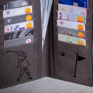 Personalisierte Lange Leder Herren Brieftasche Geschenk für Ihn Benutzerdefinierte Brieftasche für Mann Handgefertigte Brieftasche Jubiläumsgeschenk Vatertagsgeschenke für Papa