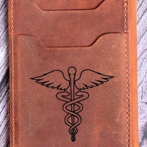 Cartera de cuero unisex elegante / Tarjetero de bolsillo frontal personalizado / Regalo perfecto para él Cartera de bolsillo frontal minimalista personalizada