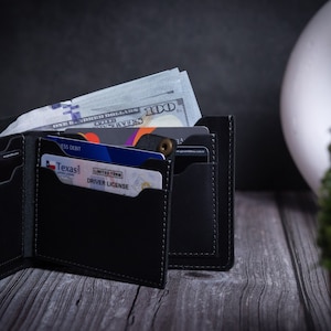 Leder Herren Brieftasche Personalisiertes Geschenk für Ihn Foto gravierte Initialen Geschenk für Freund Individuelles Geschenk für Papa