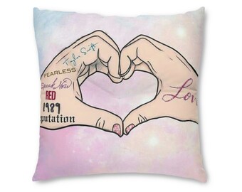 Taylor Swift Album Heart Tufted Floor Pillow, Square