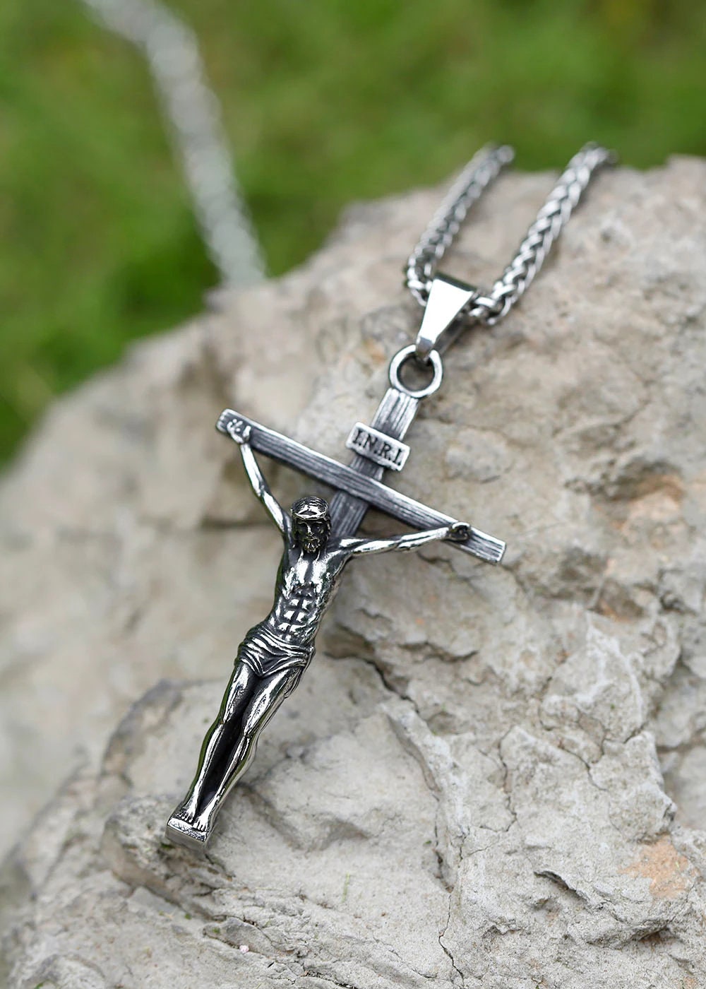 Jesus Cross Pendant Stainless Steel Crucifix Necklace - Etsy