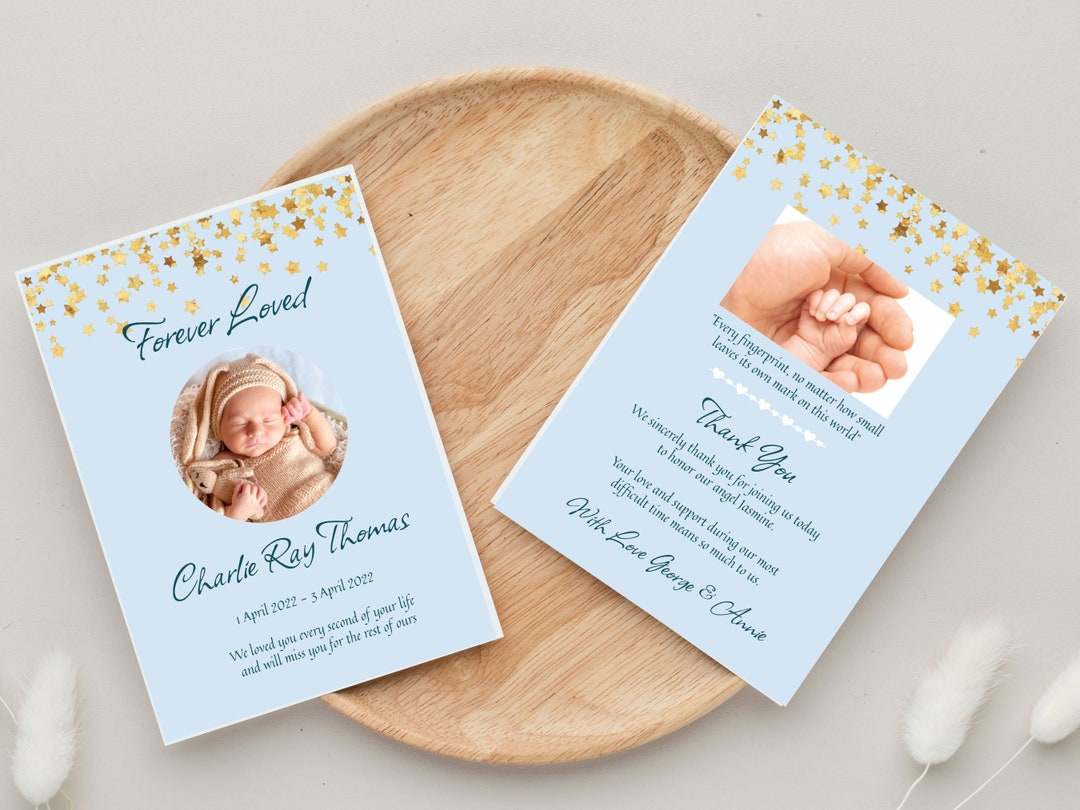 Child or Baby Funeral Program, Child or Baby Order of Service, Boy