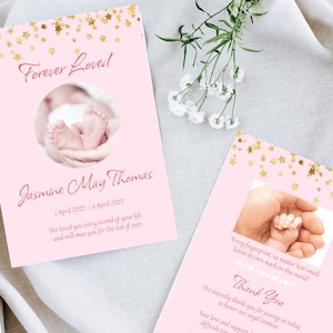Programma per funerali di bambini o neonati, ordine di servizio per bambini o neonati, funerale di bambine, parto morto, funerale di neonati, programma funebre stellato, dolore, stella