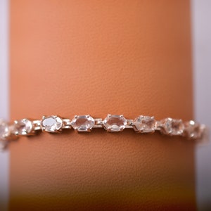 14K Rose gold Morganite Bracelet, Tennis bracelet, Morganite Oval bracelet, Bracelet For Women, Birthstone Bracelet,Anniversary Gift For her