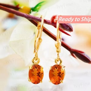 Unique Fire opal Leverback Earring ,Drop Earring, Opal Gemstone Earring, Bridal Wedding Gifts, Dainty earring, 14K Yellow Gold,Birthday Gift