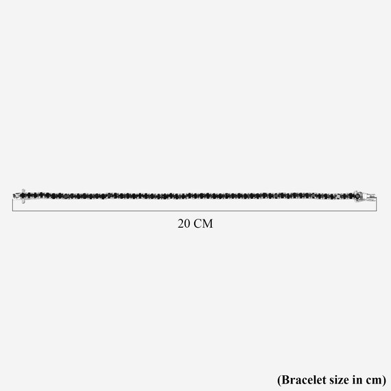 Black Spinel Tennis Bracelet, 3MM Round Bracelets, Minimalist