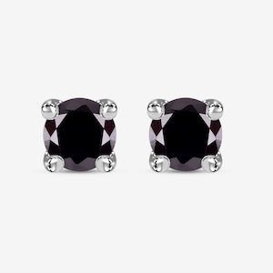 Black Onyx Stud Earring, Solitaire Earring, Everyday Studs Earring, Minimalist Earring, Round dainty Earring, Anniversary Gift, Onyx Jewelry