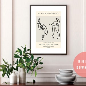 Female Silhouette Abstract Line Wall Art Print | Minimlaist Digital Wall Art & Poster | Digital Download - Printable Wall Art