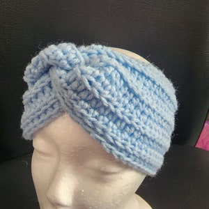 Twisted Ear Warmer - in light blue